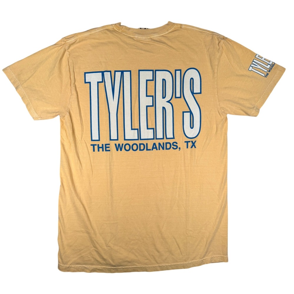 Tyler's The Woodlands TX T-Shirt Medium Unisex Yellow‎ Comfort Colors Cotton